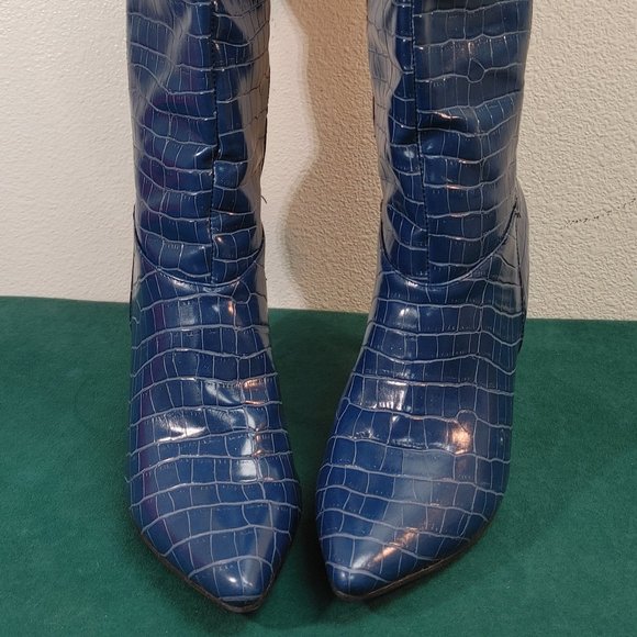 SHOE DAZZLE NIGHT IS YOUNG WIDE CALF HEELED BOOT SZ 12 - Picture 2 of 14
